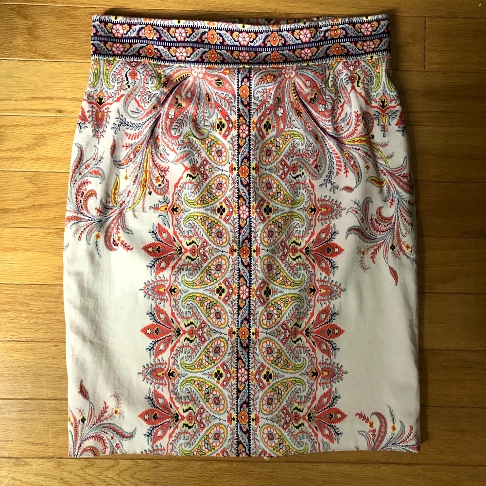 Floral / paisley pencil straight skirt 10
